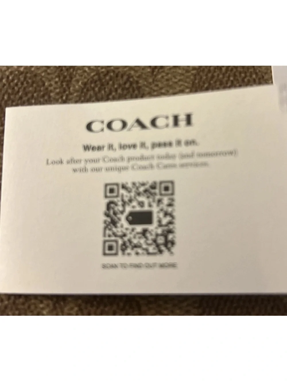 Coach Tan Signature Canvas Zip Wristlet with Gold Logo